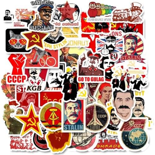 50PCS/Pack Mixed Soviet Union Stalin USSR CCCP HET Stickers Skateboard Luggage Laptop Guitar Funny Graffiti Retro Sticker
