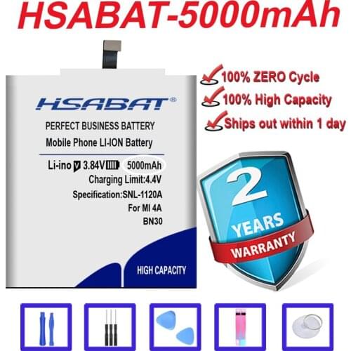 HSABAT BN30 5000mAh Battery for Xiaomi Redmi 4A Redrice 4A Hongmi 4A Batteries