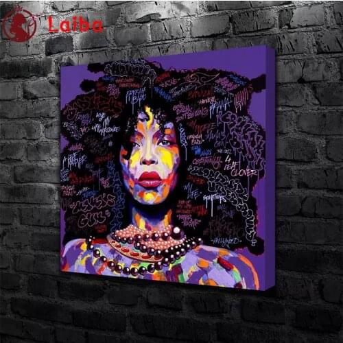 Full Diy diamond painting Abstract art, painted black African woman picture rhinestones embroidery diamond mosaic decor