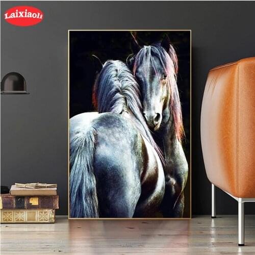 Diamond Painting Modern animal art, horse Full Drill Square DIY Diamond Embroidery Cross Stitch Mosaic round Home Decor