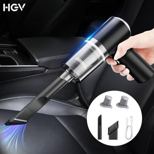 HGV Wireless Car Vacuum Cleaner 120W 6000Pa Mini Portable USB Charging for Car Home Office Wet/Dry Handheld Auto Vacuum Cleaner