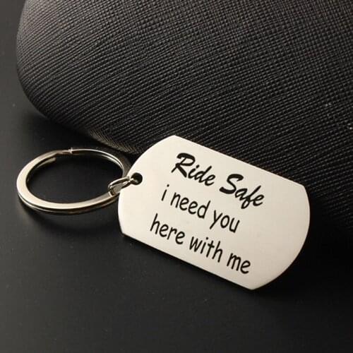 Simple Style Keychain Ride Safe I Need You Here With Me Biker Keychains Motorcycle Keyrings Valentines Day Gift
