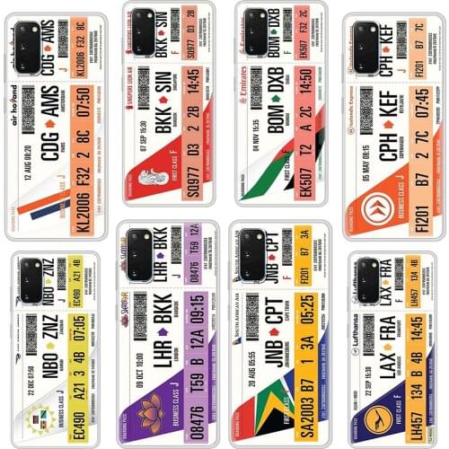 Boarding Pass Air Ticket Case For Samsung Galaxy S21 S10 S20 FE S9 S8 Plus Note 9 10 Lite 20 Ultra Translucent Matte Phone Coque