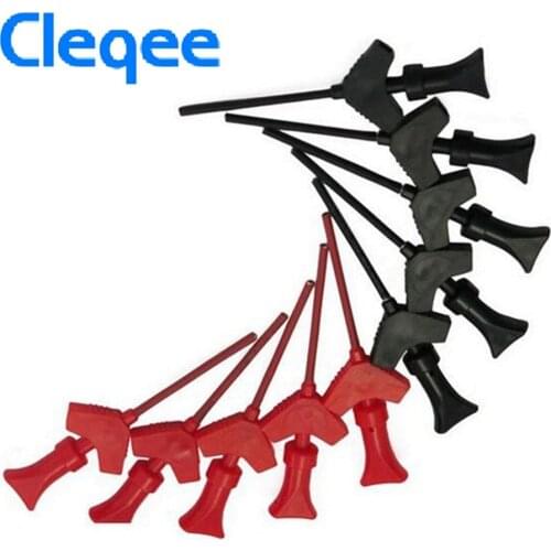 Cleqee P5003 10PCS/Set Micrograbbers SMD IC Pins Testing Probe Dupont Connectors Logic Analyzer Test Hook Clip for Jumper Wires