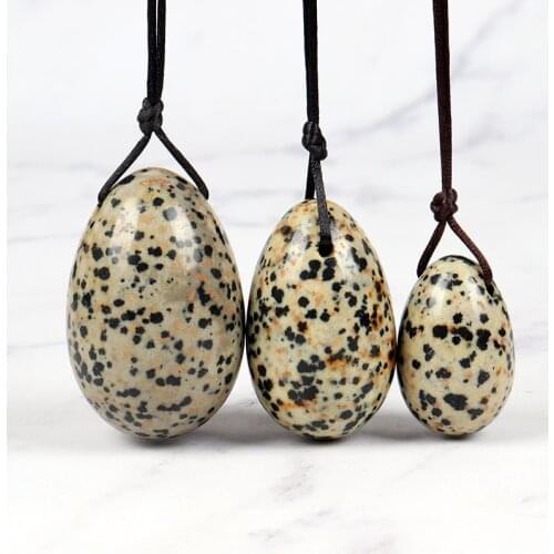 Dalmatian Massage Egg 3 Pcs Set Yoni Ball Natural Crystal Jade Stone Kegel Vaginal Exercise Tool Pelvic Floor Muscle Health Care
