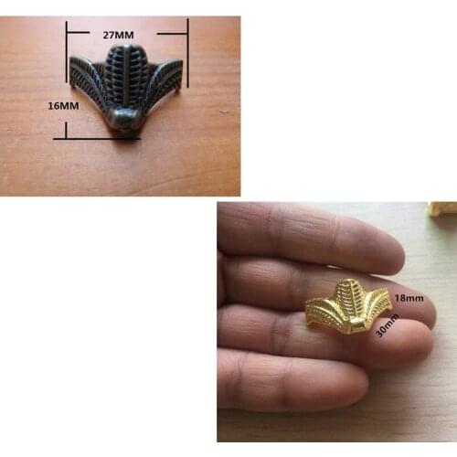 Vintage Alloy Jewelry Gift Box Wooden Case Deco Carving Corner Protector,Mini Furniture Foot,Chinese Cover,32pcs