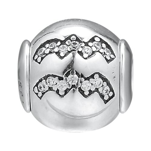DIY Fits for Pandora Essence Beads Bracelets Aquarius Charms with Clear CZ 100% 925 Sterling Silver Jewelry Free Shipping