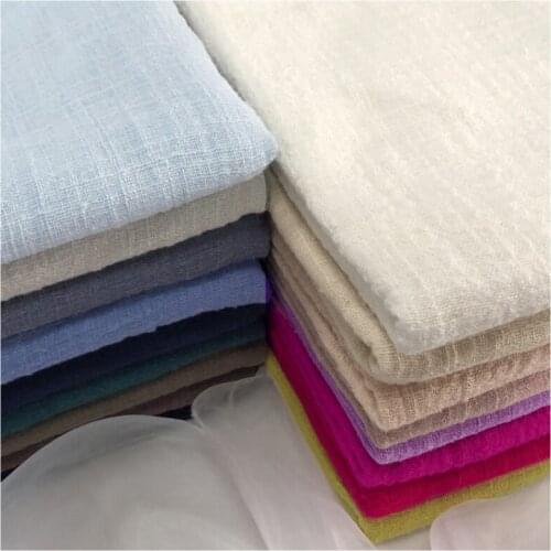 Width 51'Soft Breathable Solid Color Double-Layer Slubby Cotton Fabric By The Yard For Skirts Pants Scarves Tablecloth Material