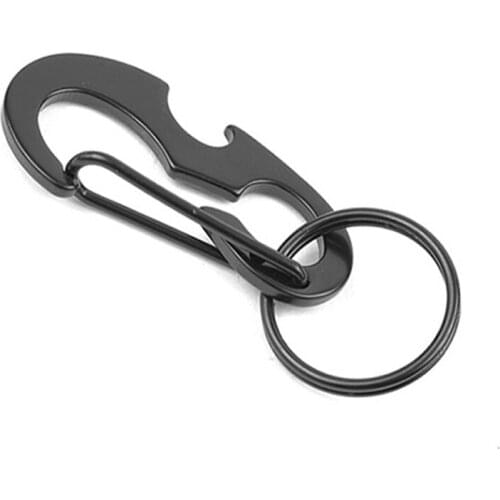EDC outdoor camping equipment Multifunction Tool Alloy D style carabiner Opener Strong spring hook buckle quickdraw keyringFW040