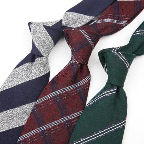 2020 Cotton Mens Tie Bridegroom Jacquard 8Cm Ties For Men Striped Necktie Formal Business Man Wedding Accessories Drop Shipping