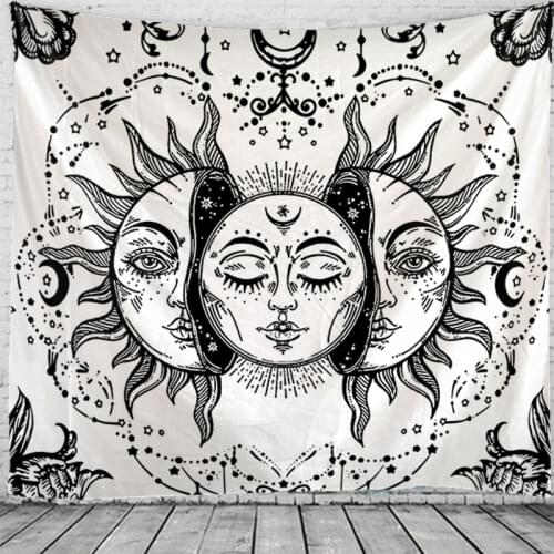 Mandala Sun Face Tapestry Tarot Card Divination Witchcraft Decoration Tapestry Sun Moon Decoration Tapestry Bedroom Tapestry