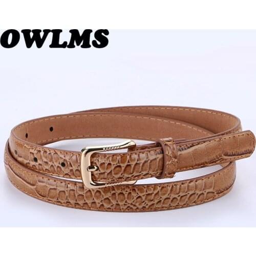 HOT Black PU Leather Belt For Women Newest waistband Fashion gold Pin Buckle popular lady Belts thin strap gifts female for jean