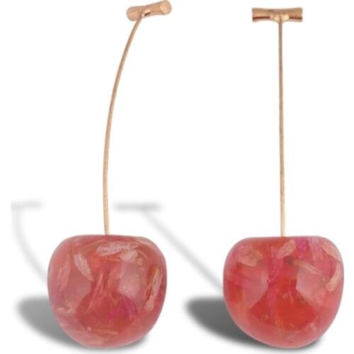 Kakyoin Noriaki Cherry Cosplay Earrings Anime JoJos Bizarre Adventure Earrings Stud for Women Men Christmas Gift Jewelry