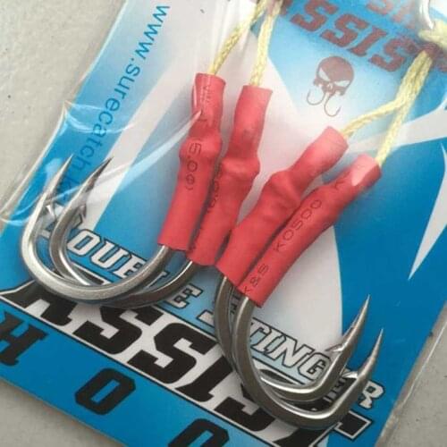 Lurekiller Stinger Assist Hooks 4/0 6/0 8/0 Carbon Steel Sharp Jig Hook Sea Fishing Jigging Hooks 200lbs PE line Power