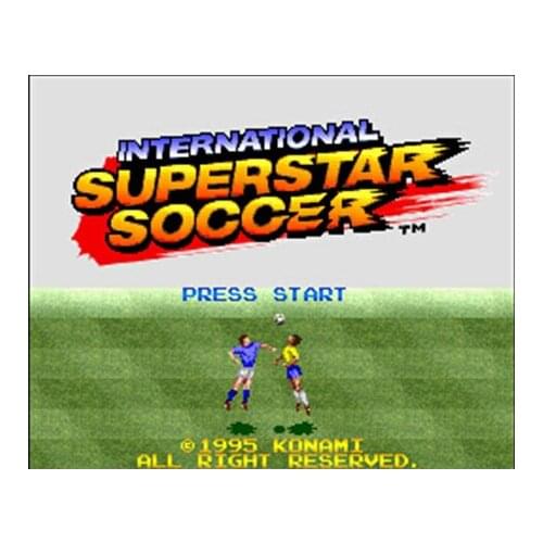 International Superstar Soccer NTSC Version 16 Bit 46 Pin Big Gray Game Card For USA Game Players