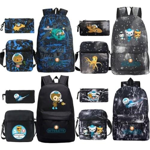 Cute The Octonauts Backpack Children Book Bags Boys Girls Schoolbags Large Capacity Bagpack Laptop Rucksack 3 PCS/Set Mochilas