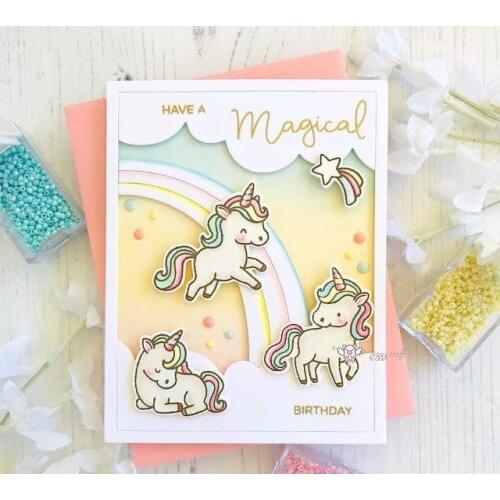 Mmao Crafts Metal Steel Cutting Dies New Rainbow clouds frame Stencil For DIY Scrapbooking Paper/photo Cards Embossing Dies