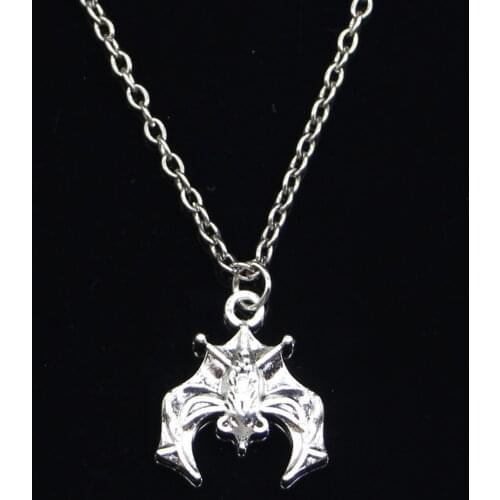 New Fashion Necklace 20x17mm upside down bat vampire dracula Pendants Short Long Women Men Colar Gift Jewelry Choker