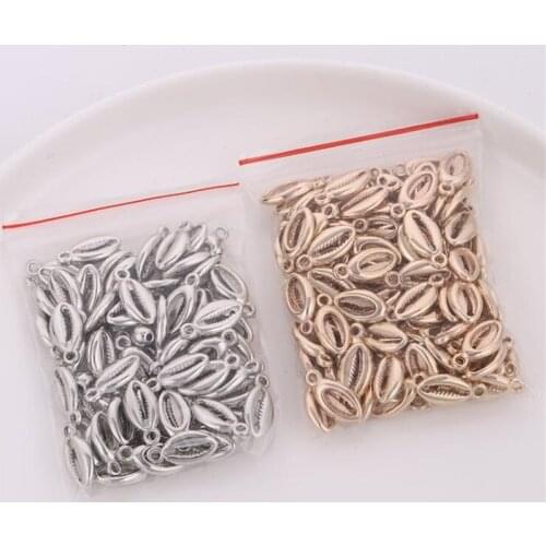 50pcs17x8mm Charms Bohemian Shell ABS Pendant For DIY Necklace Bracelet Jewelry Making Findings Accessories