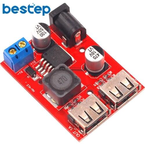 LM2596 LM2596S Dual USB DC-DC 9V 12V 24V 36V to 5V 3A Step Down Buck Converter Board Car Charger Solar Power Supply Module