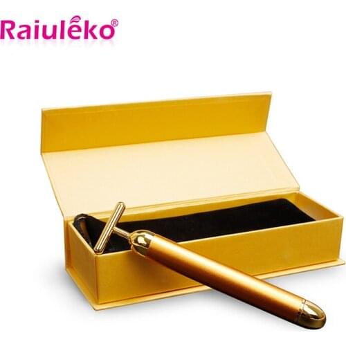 Facial Roller Massager 24k Gold Vibration Slimming Face Beauty Stick Lift Skin Tightening Wrinkle Bar Face Firm Massage Stick