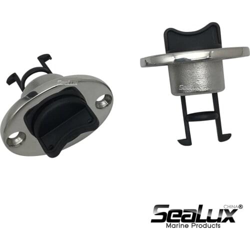 Sealux Marine Grade Stainless Steel 316 Base and Black Nylon Oval drain Plug set for Marine Boats Yacht Kayak Canoe Accessories