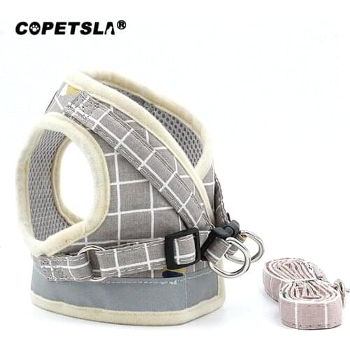 Copetsla Plaid Cat Harnesses for Dogs Summer Mesh Pet Harness and Leash Set Katten Kitty Mascotas Products for Gotas Accessories
