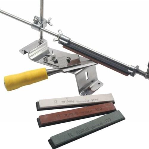 New Iron Steel Kitchen Sharpener Professional Kitchen Knife Sharpener Sharpening Tools Fix-angle With 4 Stones Whetstone