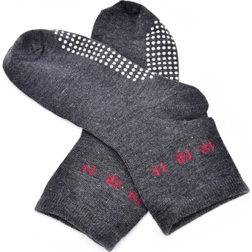 1Pair Far Infrared Anti Cold Tourmaline Socks Automatic Heat Ankle Massage Sock Foot Massager