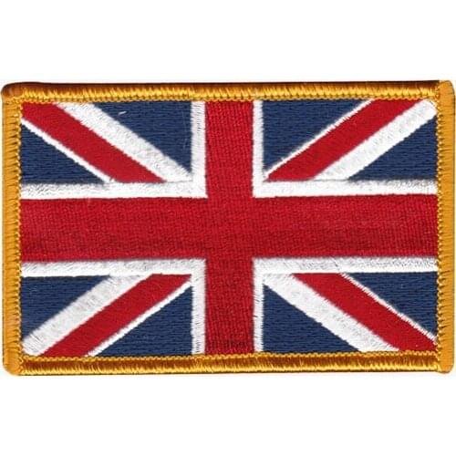 United Kingdom Embroidery Patch Made by Twill with Merrow Broder and Iron On Backing Welcome Customized MOQ50pcs free shipping