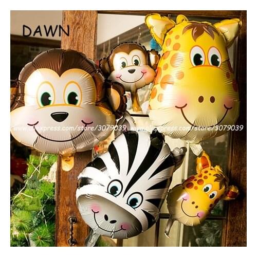 1PC Safari Wildlife Animal Theme Tiger Lion Monkey Zebra Deer Giraffe Cow Air Balloon Kids Gift Birthday Party decoration