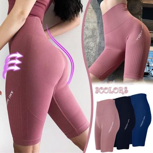 Women high quality gym yoga shorts High Waist Capris Running Pants Quick Dry Sports Shorts Yoga Pants legging sport femme E2