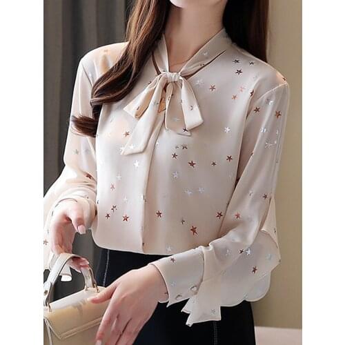 Blouse Women Blusas Mujer De Moda 2021 Women Blouses Long Sleeve Ruffles Print Chiffon Blouse Shirt Women Shirts Tops Blusa C488