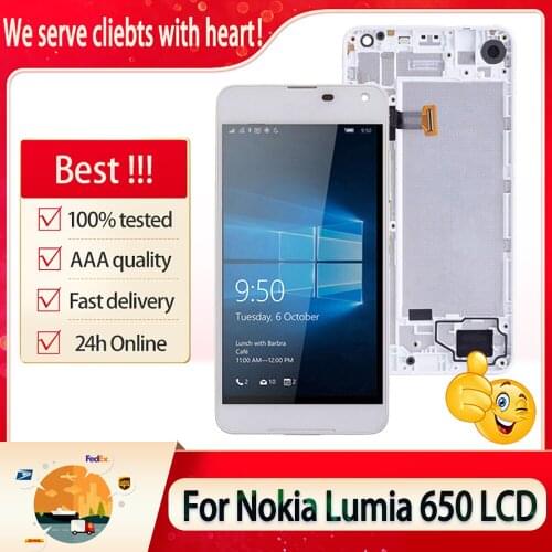 5.0“ Orig IPS For Nokia Lumia 650 LCD Display Touch Screen With Frame Digitizer Assembly With Frame For Lumia 650 LCD Module
