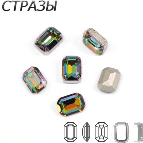 001VM Rainbow Sew On Rhinestone With Claw Setting Gold Back Fancy Stone Rhinestone applique Buttons For Jewelry Dance clothes