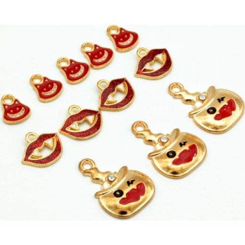 10pc Fashion Jewelry Pumpkin Mouth Charms Pendants DIY Handmade Jewelry Craft Bracelet Making