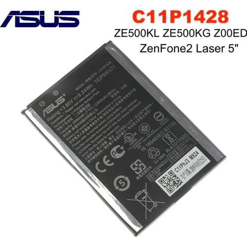 ASUS Original Replacement Phone Battery C11P1428 2400mAh for Asus ZenFone 2 Laser 5'' ZE500KL ZE500KG Z00ED Mobile Phone Battery