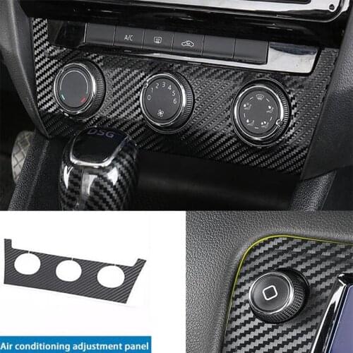 DNHFC Car Accessories For skoda Octavia A7 2015 2016 2017 2018 2019 sedan conditioning knob control stickers