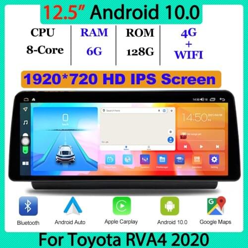 12.3" 8Core Android 10 Car Multimedia Player Radio GPS Navigation for Toyota RAV4 2020 with CarPlay WiFi 4G LTE BT Touch Sceen