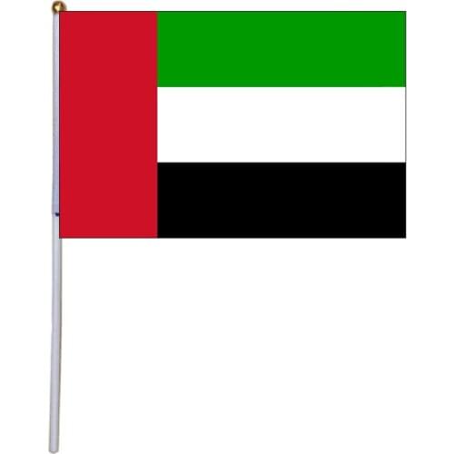 Free shipping xvggdg 100pcs 14 * 21cm Small United Arab Emirates Hand Waving National Flag