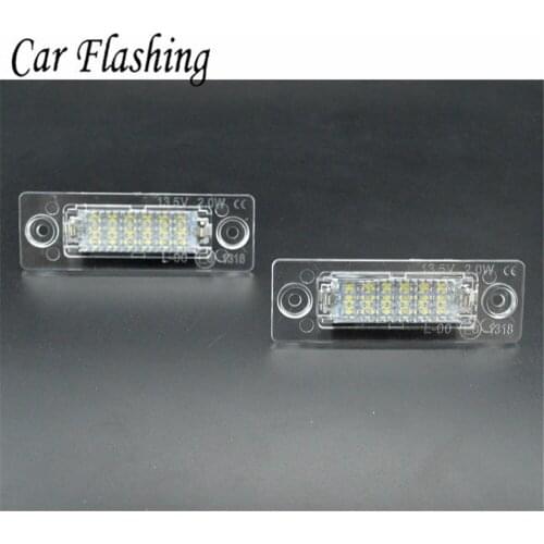 Car flashing 2Pcs License Number Plate Light Lamp 18-LED For VW/Caddy/Transporter/Passat/Golf/Touran/Jetta For Skoda No Error