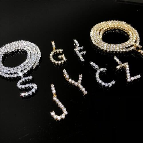 Zircon tennis letter necklace hip hop jewelry Cuba chain
