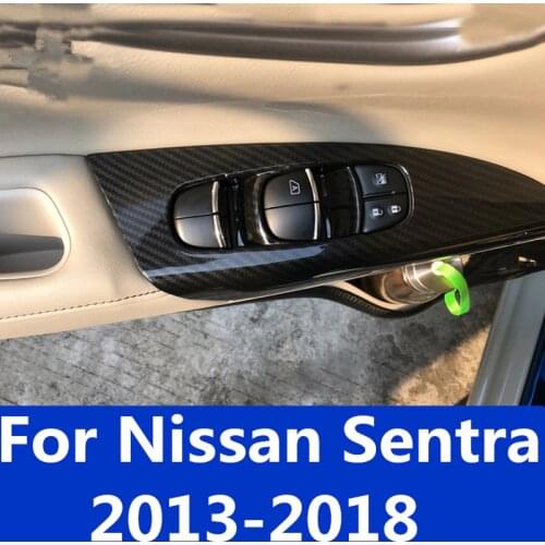 For Nissan Sentra 2013-2018 car styling glass Lift switch button Sequin Car window switch Sequin paste Interior car Accessories