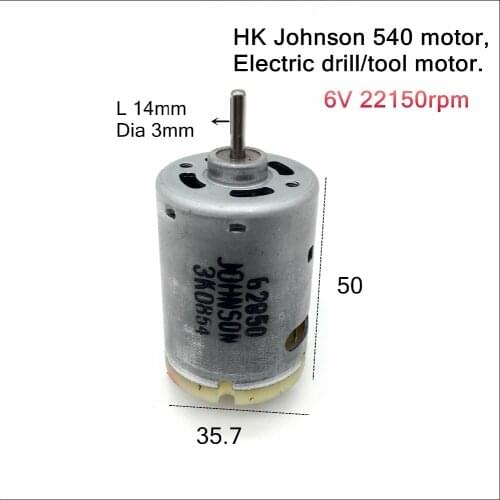 HK Johnson 540 DC electric drill motor,6V electric tool igh Speed motor