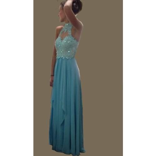 Custom made Sexy Turquoise long Homecoming Dress 2021 Elegant Beaded lace Appliques Formal backless Party Gown beading Prom Gown