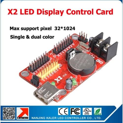 Kaler Kaler X2 led display control card 2pcs T12 1pcs T08 programmable scrolling message led display controller usb input
