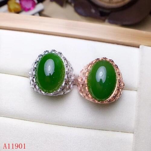 KJJEAXCMY boutique jewelry 925 Silver-inlaid Natural Jasper Girl Ring Support Detection werfd