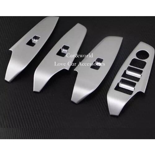 For 2014 2015 2016 Mazda 3 Axela Door Window Switch Cover Trim Interior Armrest Panel ABS Chrome Sticker Car-styling Accessories