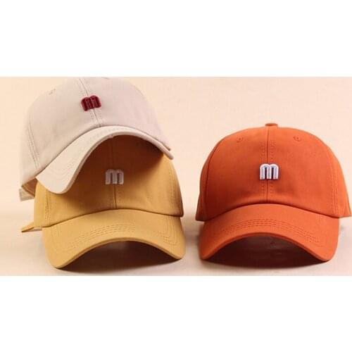 LINJW Summer Letter M Embroidery Baseball Cap Casual Spring Baseball Hat Cotton Hats for Men Hip Hop Snapback Caps for Women