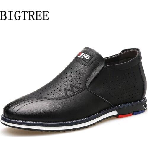 Mens Shoes Genuine Leather Mens Casual Shoes Hot Sale Increase Within White Shoes Summer Loafers Breathable Sepatu Slip On Pria